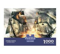 Nave da guerra antica Puzzle 1000 Pezzi Carta Adulti Battaglia navale Gioco di Puzzle 1000 Pezzi Decorazione familiare Regalo 52x38cm/1000pcs