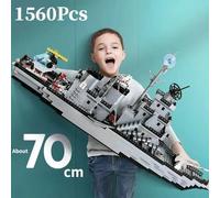 Nave da guerra della Marina di dimensioni enormi 1560 pezzi Modello di nave da guerra dell'esercito Nave da guerra 6 in 1 blocchi di costruzione combinati multiforma per costruire un set di giocattoli