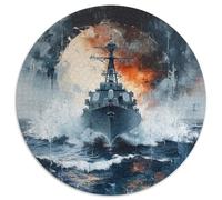 Nave da guerra Jigsaw Puzzle Impossibili 1000 Pezzi Decorazione Per La Casa. Giochi Rilassamento E Intelligence Per Adulti E Bambini Da 12 Anni 1000pcs (67.5x67.5cm)