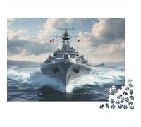 Nave da guerra Jigsaw Puzzle Impossible 1000Pcs Cielo Oceano Decorazione Per La Casa. Giochi Rilassamento E Intelligence Per Adulti E Ragazzi Da 14 Anni 1000pcs (75x50cm)