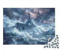 Nave da guerra Puzzle Impossible 1000 Pezzi Ocean Sea Wave Decorazione Per La Casa. Rilassamento E Intelligence Per Adulti E Bambini Da 12 Anni 1000pcs (75x50cm)