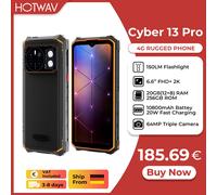 [Nave dalla Germania] HOTWAV Cyber 13 Pro 150LM Torcia Smartphone robusto 150LM 6.6 ''FHD + 2K Cellulare 10800mAh Cellulare