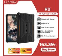 [Nave dalla Germania] HOTWAV R8 Tablet robusto Batteria da 10800 mAh Android 14 Pad 10.1 ''HD + Display 4 GB 128 GB 13 MP Global 4G Tablet PC