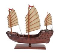 Nave Decorativa Modello Barca Vela Scultura Legno Miniatura Nautica con Struttura Solida Equilibrio Sicuro E Dettagli Delle Materiale Legno E Tessuto, 35 Cm, Modello B, Stile Classico Ming E Qing