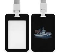 Nave degli Stati Uniti Navale Barca con Bandiera Americana ID Badge Holder con Cordino Titolari di Carta Nome per Infermiere Insegnante Ufficiale