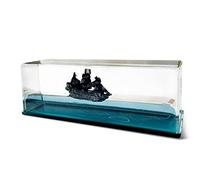 Nave galleggiante in liquido | Bottiglia galleggiante per nave da crociera Black Pearl | Decorazione della stanza in modalità nave in resina acrilica, decorazioni per la casa, ornamenti artigianali