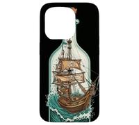 Nave in Bottiglia Design Nautico Pirati Custodia per iPhone 15 Pro
