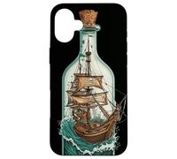 Nave in Bottiglia Design Nautico Pirati Custodia per iPhone 16 Plus