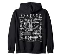 Nave Nautica Sestante Barca a Vela Capitano Brevetto Vintage Felpa con Cappuccio