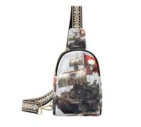 Nave pirata alla moda con teschio bandiera corpo fanny pack carino piccole borse a tracolla per il viaggio, Pirata, nave, con, cranio, bandiera, 1 size