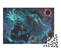 Nave Pirata Fantasma Capitano Scheletro Puzzle 1000 Pezzi, Regalo Creativo