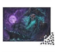 Nave Pirata Fantasma Capitano Scheletro Puzzle 1000 Pezzi, Regalo Nautico