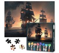 Nave pirata, puzzle da 1000 pezzi, per adulti, puzzle da 1000 pezzi, difficile e stimolante, puzzle da barca a vela, 70 x 50 cm, puzzle per famiglie, serata di gioco e decorazioni per la casa (serie