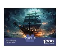 Nave pirata Rompicapo 1000 Pezzi In Nave di mare Brillanti,Un Set Di Puzzle A Rompicapo Per Gioco Familiare Divertente E Impegnativo,Ideale Per Per Decorazioni Murali E Regali,Per Rilassarsi,St