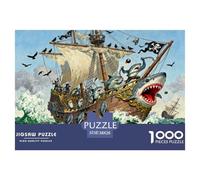 Nave Pirata Selvaggia Puzzle in Legno Impermeabile Puzzles Da 1000 Pezzi Per Adulti Sfidanti E Rompicapo Giochi Di Puzzle Impegnativi