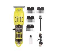Nave Rasoio ricaricabile per barba e capelli da uomo, kit per la toelettatura senza fili con display a LED, funzionamento silenzioso e taglio di precisione, (giallo)