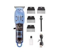 Nave Rasoio ricaricabile per barba e capelli da uomo, senza fili, con display a LED, funzionamento silenzioso e taglio di precisione, colore: blu