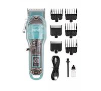 Nave Tagliacapelli senza fili da uomo, tagliacapelli professionale Zero Gap, ricaricabile, display LCD, lama regolabile e pettini, uso domestico e barbiere (blu)