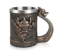 Nave vichinga Drakkar Boccale da birra in acciaio inox, tazza vichinga, boccale da birra vichinga, regali vichinghi per uomini, adatto per la regali per la festa del papà, Oktoberfest (Stile 2)