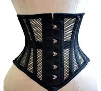 Naveed Corsetto sottoseno da donna, in rete, corpetto con allacciatura forte, Nero , 44