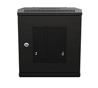 NavePoint Armadio server di rete 6U da 25,4 cm, profondità 30 cm, porta perforata, montaggio a parete, 2 ripiani, 1 pannello bianco