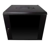 NavePoint Enclosure per server rack 9U con porta in vetro, ventola di raffreddamento, serrature e pannelli laterali rimovibili, armadio di rete 9U per montaggio a parete, rack da 48,9 cm, profondità