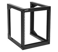 NavePoint Rack di rete a telaio aperto per montaggio a parete 12U, cancello a battente, profondità 61 cm, può contenere server di rete e apparecchiature AV, facile accesso posteriore alle