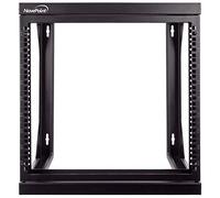 NavePoint Rack per server 9U con cancello a battente, rack da parete 9U per apparecchiature IT da 19 pollici, rack di rete a parete per apparecchiature AV e server, rack 9U profondo 45,7 cm, nero