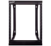 NavePoint Server rack 12U a telaio aperto per apparecchiature di rete IT e dispositivi A/V da 19", autoportante o da parete, con cancello oscillante a 180 gradi, nero