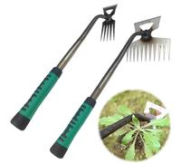 NAVESO 2 Pezzi Estirpatore Erbacce Manuale, Sarchiatore Manuale Inossidabile, con Artiglio A 5/11 Denti Estirpatore Erbacce, Attrezzi Giardinaggio Kit per Rimuovere Le Erbacce dal Giardino