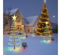 NAVESO 2 Pezzi Luci di Natale Solari da Esterno per Albero, Luci Natale Esterno Solari, 8 modalità, Impermeabile Luci Esterno Natale Energia Solare per Giardini e Terrazze