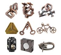 NAVESO 9 Pezzi Rompicapo Metallo, Rompicapo Adulti, Gioco Rompicapo, Giochi Rompicapo Gioco Intelligenzam, Rompicapo In Metallo E Puzzle Se, Giocattoli Educativo Intelligenza per Adulti Adolescenti
