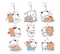 NAVESO 9 portachiavi Bubu Dudu, portachiavi Dudu Bubu, portachiavi Kawaii per coppie di cartoni animati, portachiavi carini anime, portachiavi panda, portachiavi carino, portachiavi Kawaii per borsa