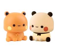 NAVESO Bubu Dudu Luce Notturna per Bambini, Lampada Panda Silicone, Luce Notturna Bambini in Silicone Panda, Lampada Touch da Comodino Bambiniper Bambino e Neonati Deco Cameretta, 3 Modalità di Luce