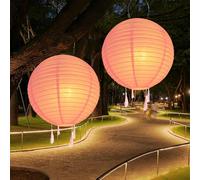 NAVESO Lanterne LED Solari, 2 Pezzi 20cm Lanterna Solare per Esterni, Lanterna Esterna Solare Appesa, Lanterne Solari LED da Esterno da Appendere, Lucine LED Decorative Solari da Esterno per Lanterne