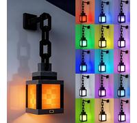 NAVESO Pixelated Lantern,Lampada Da Parete 16 Colori,Led Notte Luce Bambini con Telecomando e Regolazione Della Luminosità Ricaricabile,Notte Luce Ricaricabile per Camere,Decorazione Di Sale Giochi