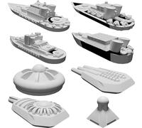 Navi Tesla Punk Miniature Gioco Tavolo War Game Flotta Stampate 3D PLA