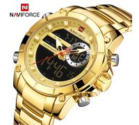 NAVIFORCE 9163 Orologio da polso sportivo originale di lusso per uomo Acciaio al quarzo Impermeabile Doppio display Orologi militari Relogio Masculino SB