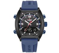 NAVIFORCE Orologi da uomo alla moda,Orologio da polso impermeabile multifunzionale a doppio display,Orologio da regalo per gli uomini, Nero + Bianco + D. Blu