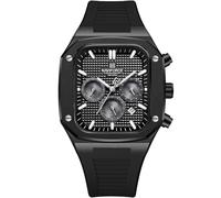 NAVIFORCE Orologi quadrati da uomo, cronografo analogico con calendario, orologio da polso al quarzo impermeabile per uomo, cinturino in silicone, nero, moderno