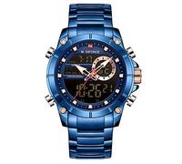 Naviforce Orologio al Quarzo Digitale da Uomo Orologio Analogico di lusso in Acciaio Inossidabile Cronografo Orologio da polso Multifunzione Impermeabile
