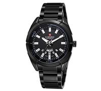 NAVIFORCE Orologio da polso analogico da uomo, sportivo, militare, con data, in acciaio inox, colore: nero, Cinturino
