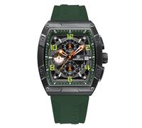 NAVIFORCE Orologio da polso da uomo, al quarzo, cronografo, alla moda, con cinturino in silicone colorato, con data automatica, impermeabile, idea regalo, nero e verde, Moda,Sport,Affari