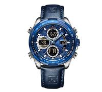 NAVIFORCE Orologio da polso da uomo, digitale, analogico, al quarzo, impermeabile, sportivo, multifunzione, in pelle