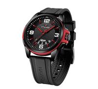 NAVIFORCE Orologio impermeabile per uomo e donna, ragazzo e ragazza, analogico, militare, sportivo, unisex, cinturino in silicone, Nero e rosso., Sportivo