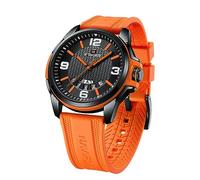 NAVIFORCE Orologio impermeabile per uomo e donna, ragazzo e ragazza, analogico, militare, sportivo, unisex, cinturino in silicone, Arancione+Nero, Sportivo