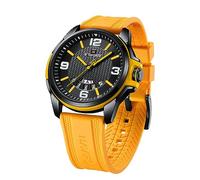 NAVIFORCE Orologio impermeabile per uomo e donna, ragazzo e ragazza, analogico, militare, sportivo, unisex, cinturino in silicone, giallo e nero, Sportivo