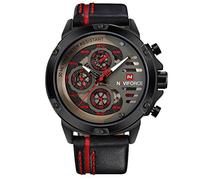 Naviforce Orologio militare sportivo da uomo Orologio da polso analogico al quarzo impermeabile con data Orologio da polso militare in pelle multifunzione