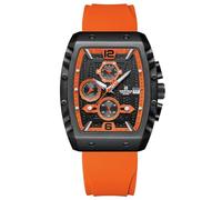 Naviforce Orologio orologio da polso moda quadrante grande cavo luminoso impermeabile sportivo analogico al quarzo affari orologi da uomo cinturino in silicone orologio elegante (Orange)