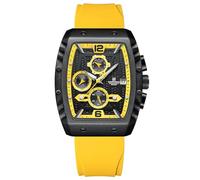 Naviforce Orologio orologio da polso moda quadrante grande cavo luminoso impermeabile sportivo analogico al quarzo affari orologi da uomo cinturino in silicone orologio elegante (Yellow)